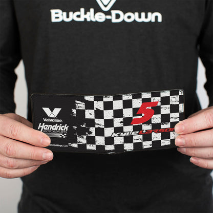 Bi-Fold Wallet - KYLE LARSON #5 VALVOLINE Hendrick Motorsports Logo Black/White/Red