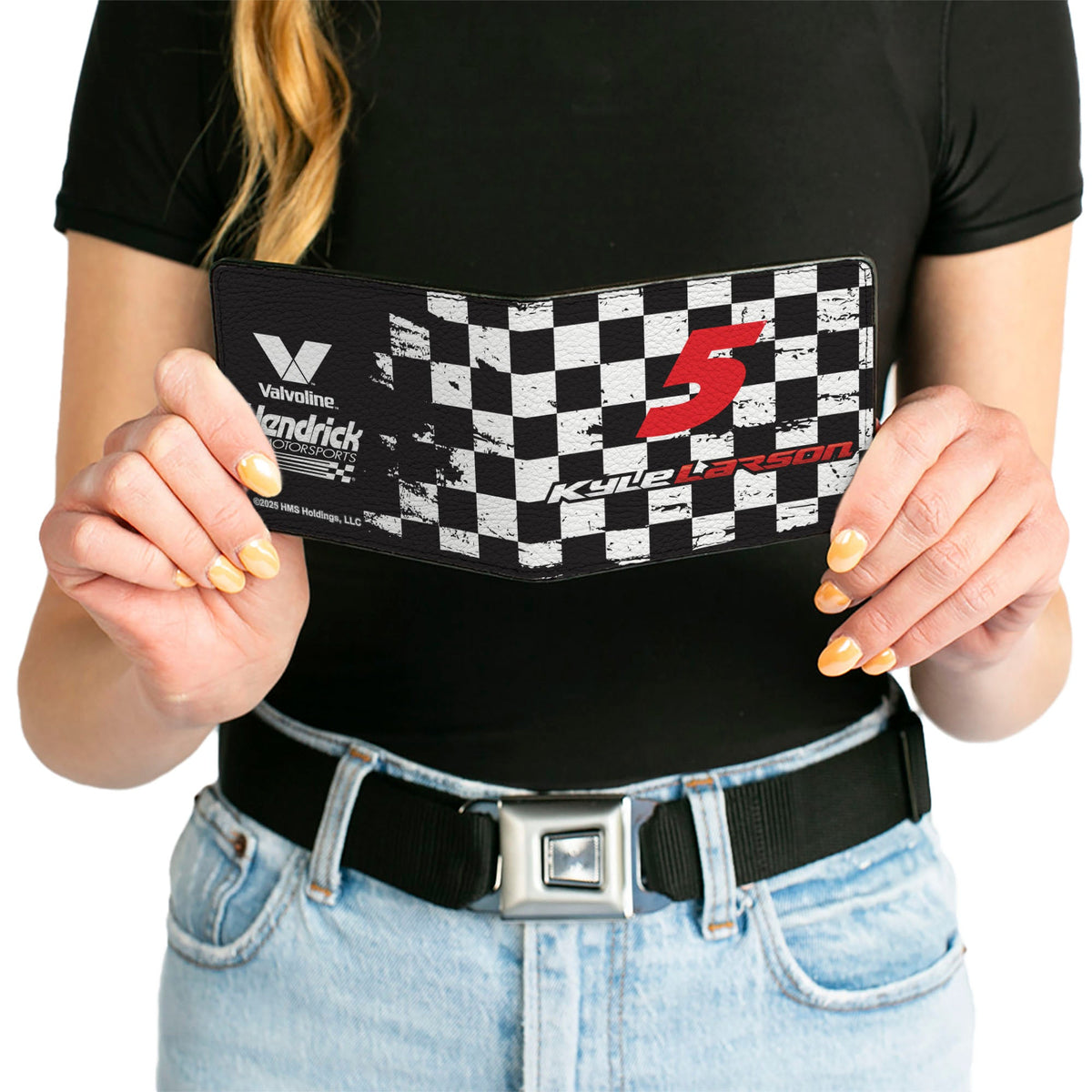 Bi-Fold Wallet - KYLE LARSON #5 VALVOLINE Hendrick Motorsports Logo Black/White/Red
