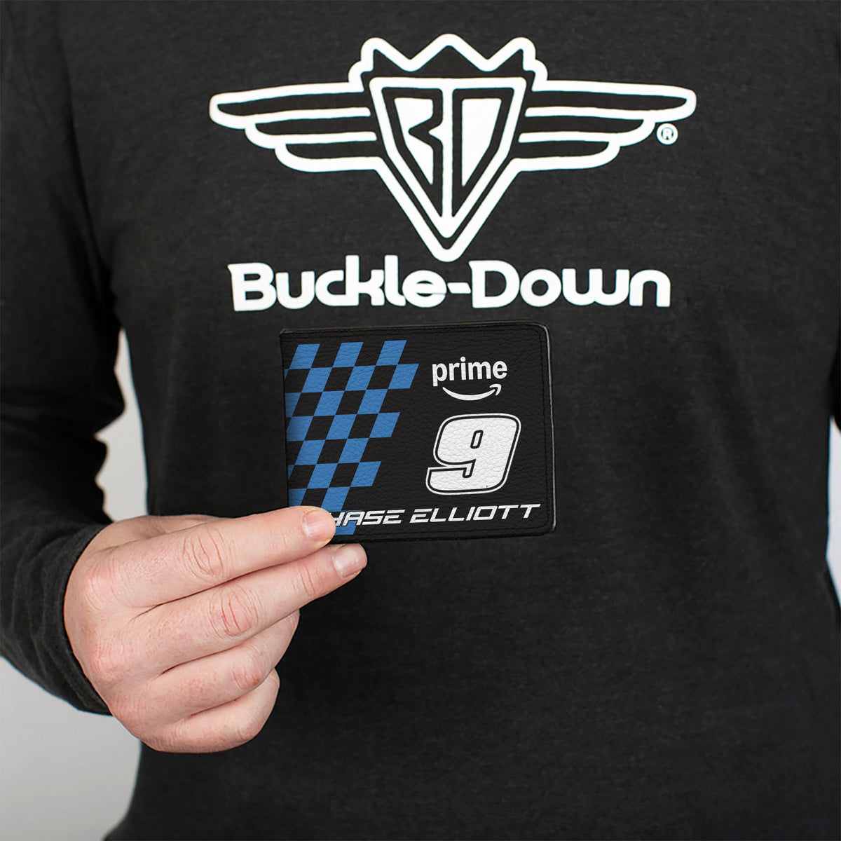 Bi-Fold Wallet - CHASE ELLIOTT #9 PRIME Logo Checker Black/White/Blue