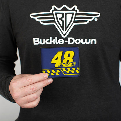 Bi-Fold Wallet - JIMMIE JOHNSON #48 LOWE'S Hendrick Motorsports Racing Logo Blue/White/Yellow