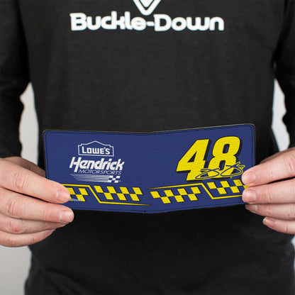 Bi-Fold Wallet - JIMMIE JOHNSON #48 LOWE'S Hendrick Motorsports Racing Logo Blue/White/Yellow