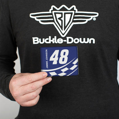 Bi-Fold Wallet - JIMMIE JOHNSON #48 LOWE'S Hendrick Motorsports Checker Blue/White