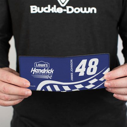Bi-Fold Wallet - JIMMIE JOHNSON #48 LOWE'S Hendrick Motorsports Checker Blue/White